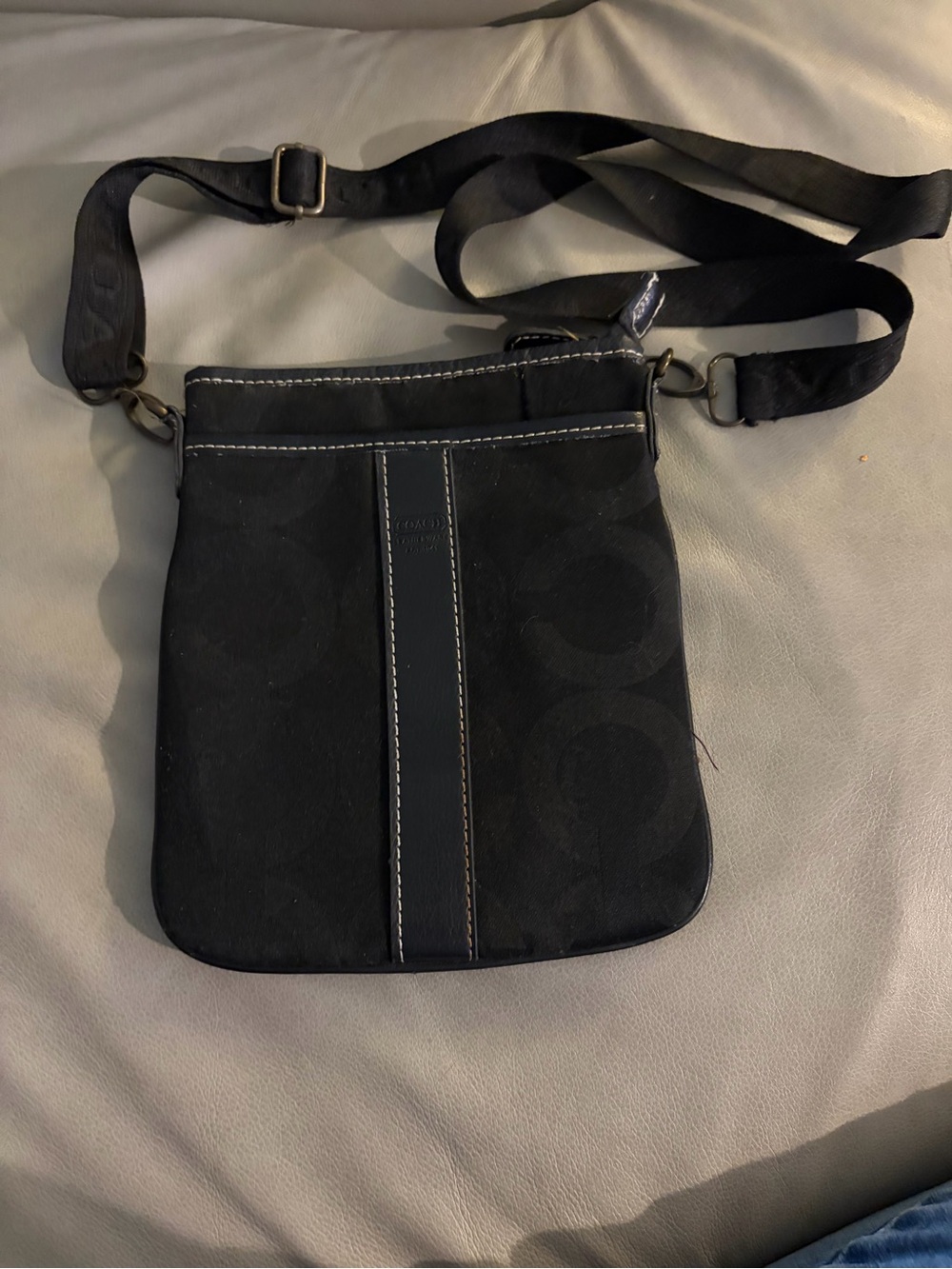 Coach Black Signature Crossbody Messenger Bag